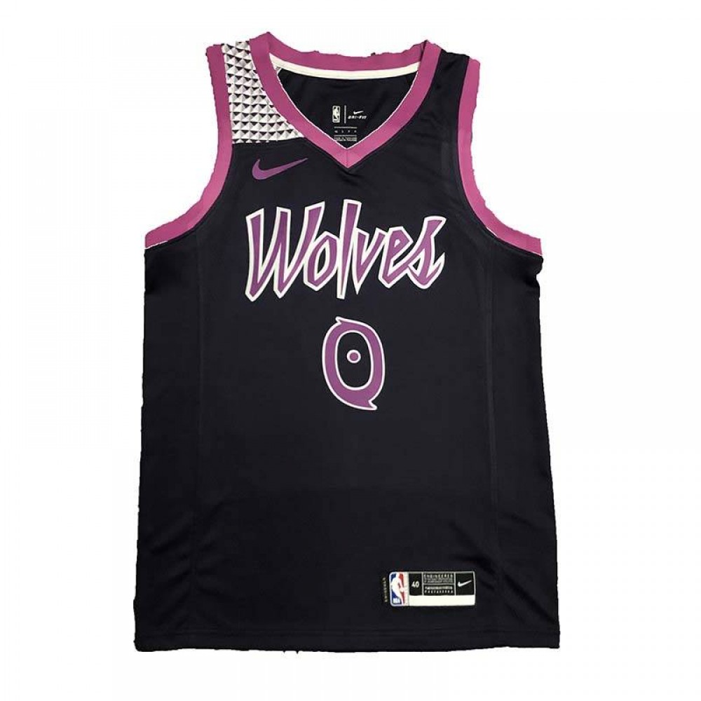 Camiseta Bill Russell #0 Minnesota Timberwolves Negro/Rosa Camiseta Bill Russell #0 Minnesota Timberwolves Negro/Rosa