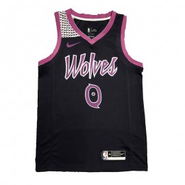 Camiseta Bill Russell #0 Minnesota Timberwolves Negro/Rosa