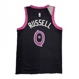 Camiseta Bill Russell #0 Minnesota Timberwolves Negro/Rosa Camiseta Bill Russell #0 Minnesota Timberwolves Negro/Rosa
