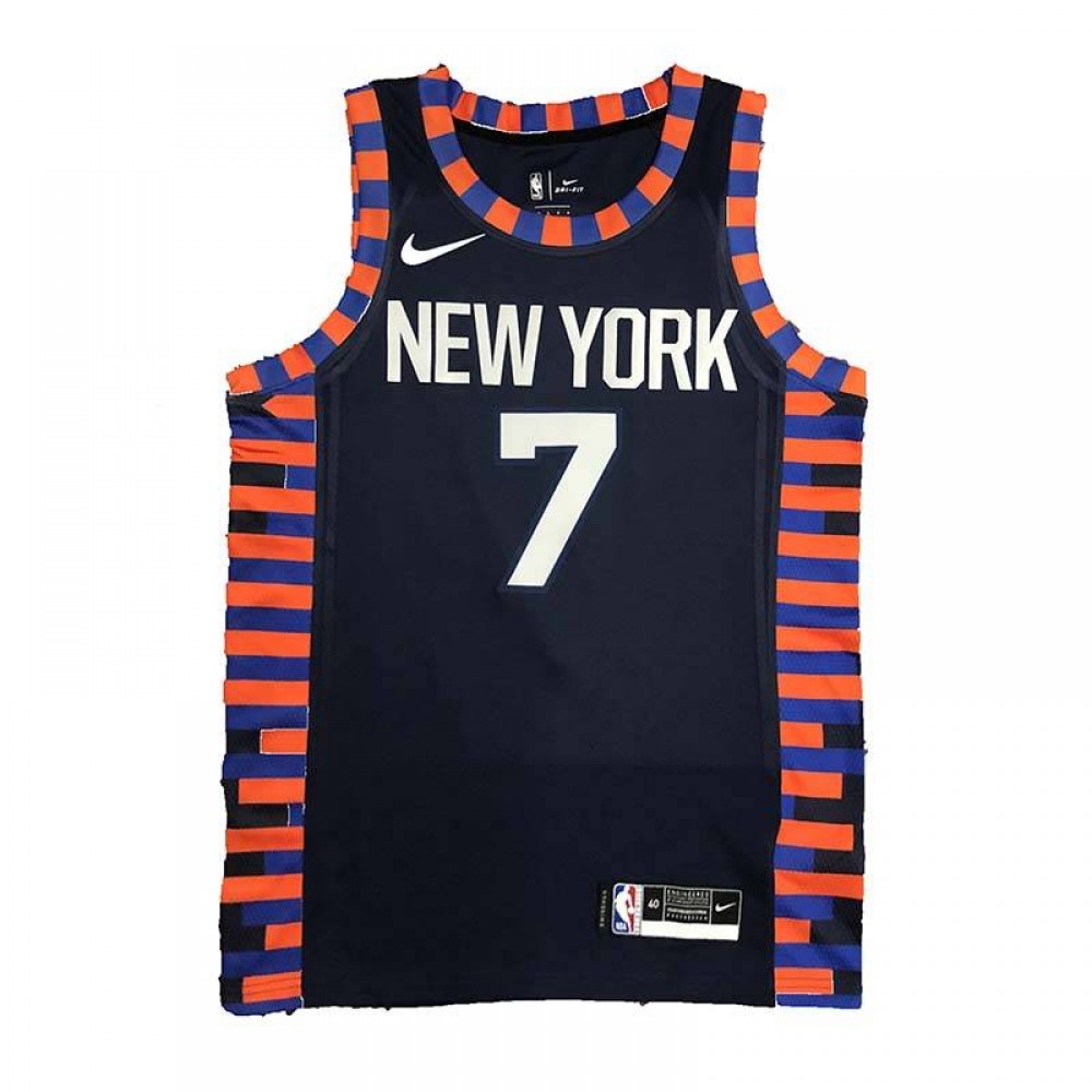 Camiseta Carmelo Anthony #7 New York Knicks Edición Rayas Azul Marino Camiseta Carmelo Anthony #7 New York Knicks Edición Rayas Azul Marino