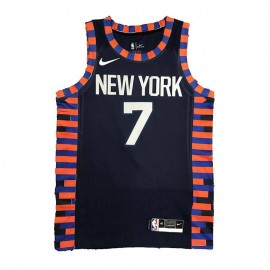 Camiseta Carmelo Anthony #7 New York Knicks Edición Rayas Azul Marino