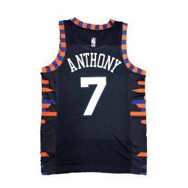 Camiseta Carmelo Anthony #7 New York Knicks Edición Rayas Azul Marino Camiseta Carmelo Anthony #7 New York Knicks Edición Rayas Azul Marino
