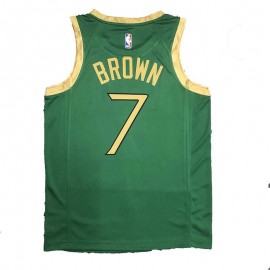 Camiseta Jaylen Brown #7 Boston Celtics 2020 City Edition Verde Camiseta Jaylen Brown #7 Boston Celtics 2020 City Edition Verde