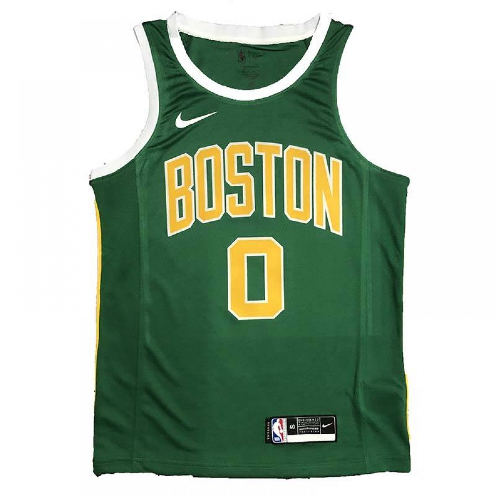 Camiseta Jayson Tatum #0 Boston Celtics Verde/Amarillo Camiseta Jayson Tatum #0 Boston Celtics Verde/Amarillo