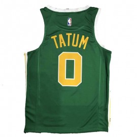 Camiseta Jayson Tatum #0 Boston Celtics Verde/Amarillo Camiseta Jayson Tatum #0 Boston Celtics Verde/Amarillo