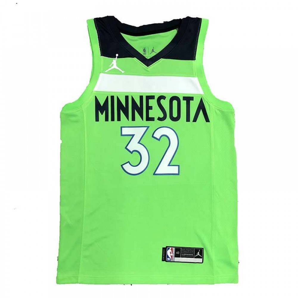 Camiseta Karl-Anthony Towns #32 Minnesota Timberwolves Edición Flyer Verde Fluorescente Camiseta Karl-Anthony Towns #32 Minnesota Timberwolves Edición Flyer Verde Fluorescente