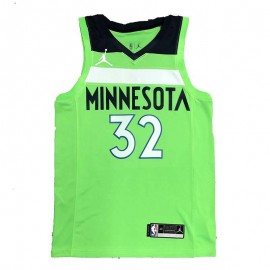 Camiseta Karl-Anthony Towns #32 Minnesota Timberwolves Edición Flyer Verde Fluorescente