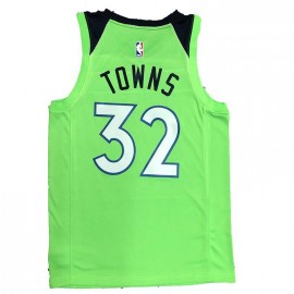 Camiseta Karl-Anthony Towns #32 Minnesota Timberwolves Edición Flyer Verde Fluorescente Camiseta Karl-Anthony Towns #32 Minnesota Timberwolves Edición Flyer Verde Fluorescente