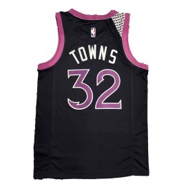 Camiseta Karl-Anthony Towns #32 Minnesota Timberwolves Negro/Rosa Camiseta Karl-Anthony Towns #32 Minnesota Timberwolves Negro/Rosa