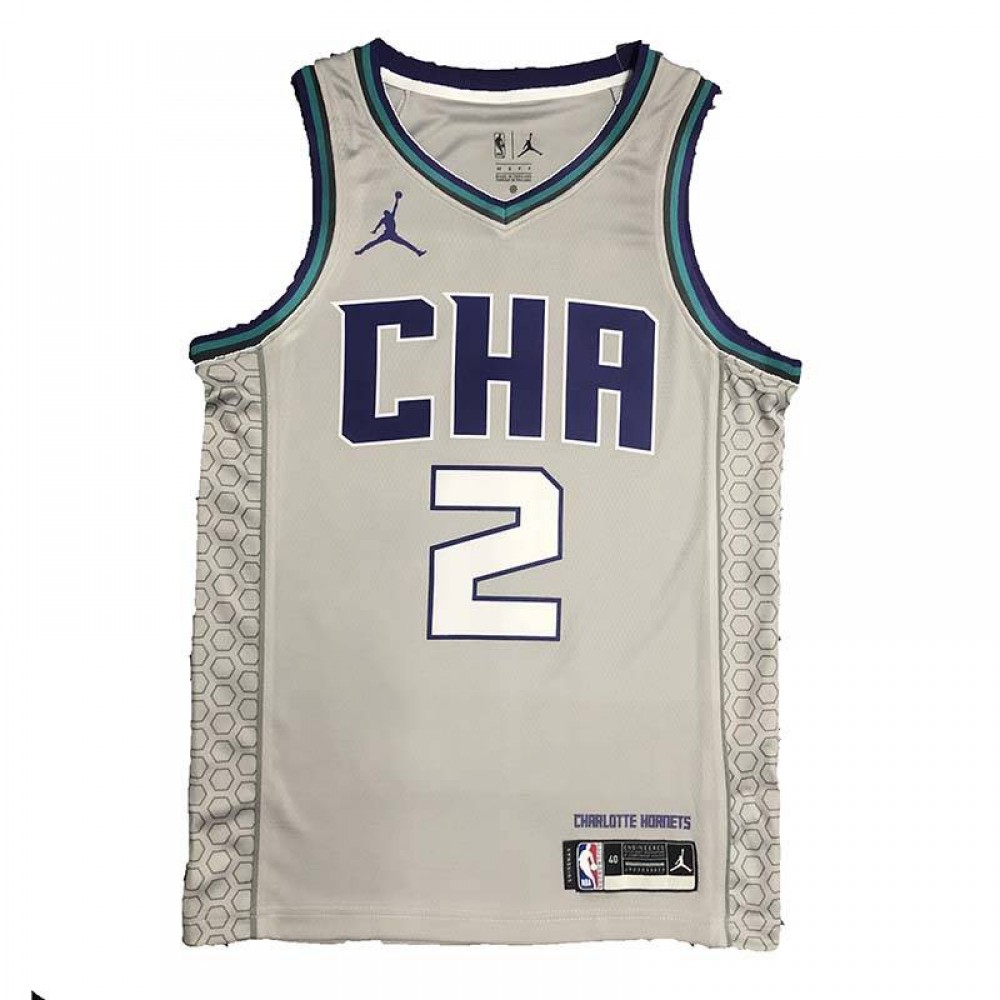 Camiseta LaMelo Ball #2 Charlotte Hornets 2019 Gris Camiseta LaMelo Ball #2 Charlotte Hornets 2019 Gris