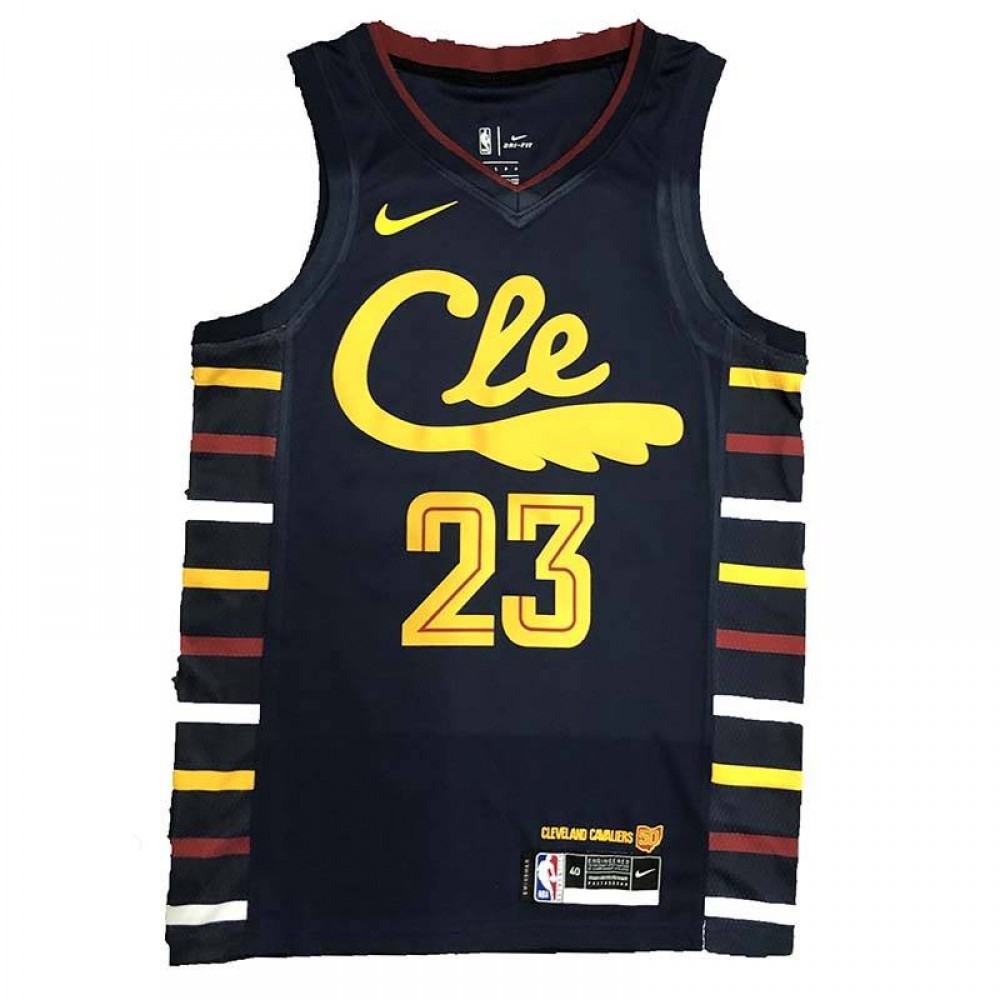 Camiseta LeBron James #23 Cleveland Cavaliers Edición Rayas Negro Camiseta LeBron James #23 Cleveland Cavaliers Edición Rayas Negro