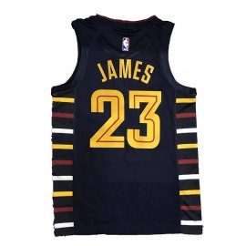 Camiseta LeBron James #23 Cleveland Cavaliers Edición Rayas Negro Camiseta LeBron James #23 Cleveland Cavaliers Edición Rayas Negro