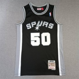 Camiseta David Robinson #50 San Antonio Spurs Negro/Gris
