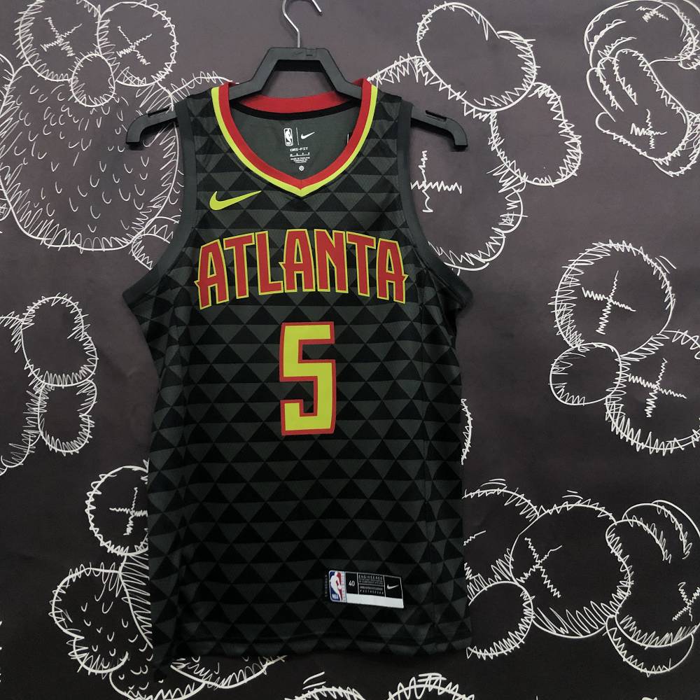 Camiseta Dejounte Murray #5 Atlanta Hawks 18/19 Negro Icon Edition Camiseta Dejounte Murray #5 Atlanta Hawks 18/19 Negro Icon Edition