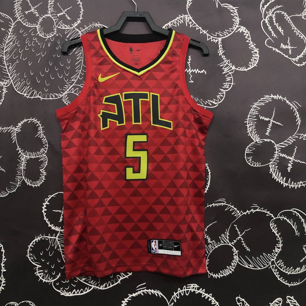 Camiseta Dejounte Murray #5 Atlanta Hawks 18/19 Rojo Icon Edition Camiseta Dejounte Murray #5 Atlanta Hawks 18/19 Rojo Icon Edition