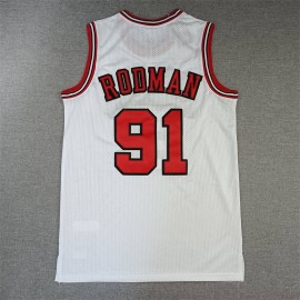 Camiseta Dennis Rodman #91 Chicago Bulls Blanco