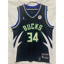 Camiseta Giannis Antetokounmpo #34 Bucks 22/23 Negro MiCamisetaNBA