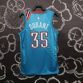 Camiseta Kevin Durant #35 Oklahoma City Thunder 18/19 Azul City Edition Camiseta Kevin Durant #35 Oklahoma City Thunder 18/19 Azul City Edition