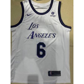 Camiseta LeBron James #6 Los Angeles Lakers Blanco