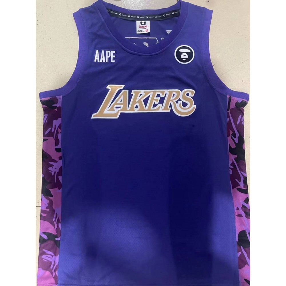 Camiseta Los Angeles Lakers x AAPE Púrpura Camiseta Los Angeles Lakers x AAPE Púrpura