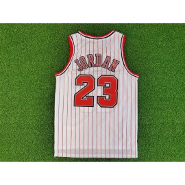 Camiseta Michael Jordan #23 Chicago Bulls Blanco con Rayas Rojas Camiseta Michael Jordan #23 Chicago Bulls Blanco con Rayas Rojas