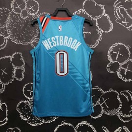Camiseta Russell Westbrook #0 Oklahoma City Thunder 18/19 Azul City Camiseta Russell Westbrook #0 Oklahoma City Thunder 18/19 Azul City
