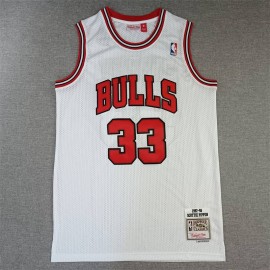 Camiseta Scottie Pippen #33 Chicago Bulls 1997/98 Blanco Hardwood Classics
