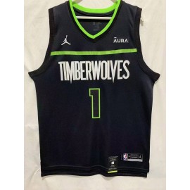 Camiseta Anthony Edwards #1 Minnesota Timberwolves 22/23 Negro