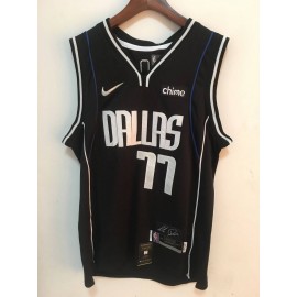 Camiseta Luka Dončić #77 Dallas Mavericks Edición Glory Negro