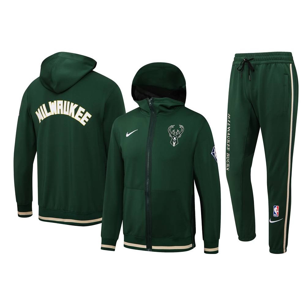 Chandal Milwaukee Bucks Con Capucha 22/23 Verde