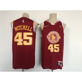 Camiseta Donovan Mitchell #45 Cleveland Cavaliers 2022 Rojo City Edition