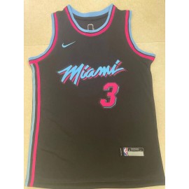 Camiseta Dwyane Wade #3 Miami Heat Negro Niño