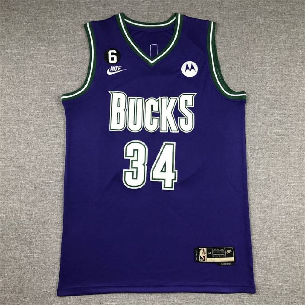 Camiseta Giannis Antetokounmpo #34 Milwaukee Bucks 2023 Púrpura Icon Edition Camiseta Giannis Antetokounmpo #34 Milwaukee Bucks 2023 Púrpura Icon Edition