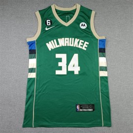Camiseta Giannis Antetokounmpo #34 Milwaukee Bucks 2023 Verde