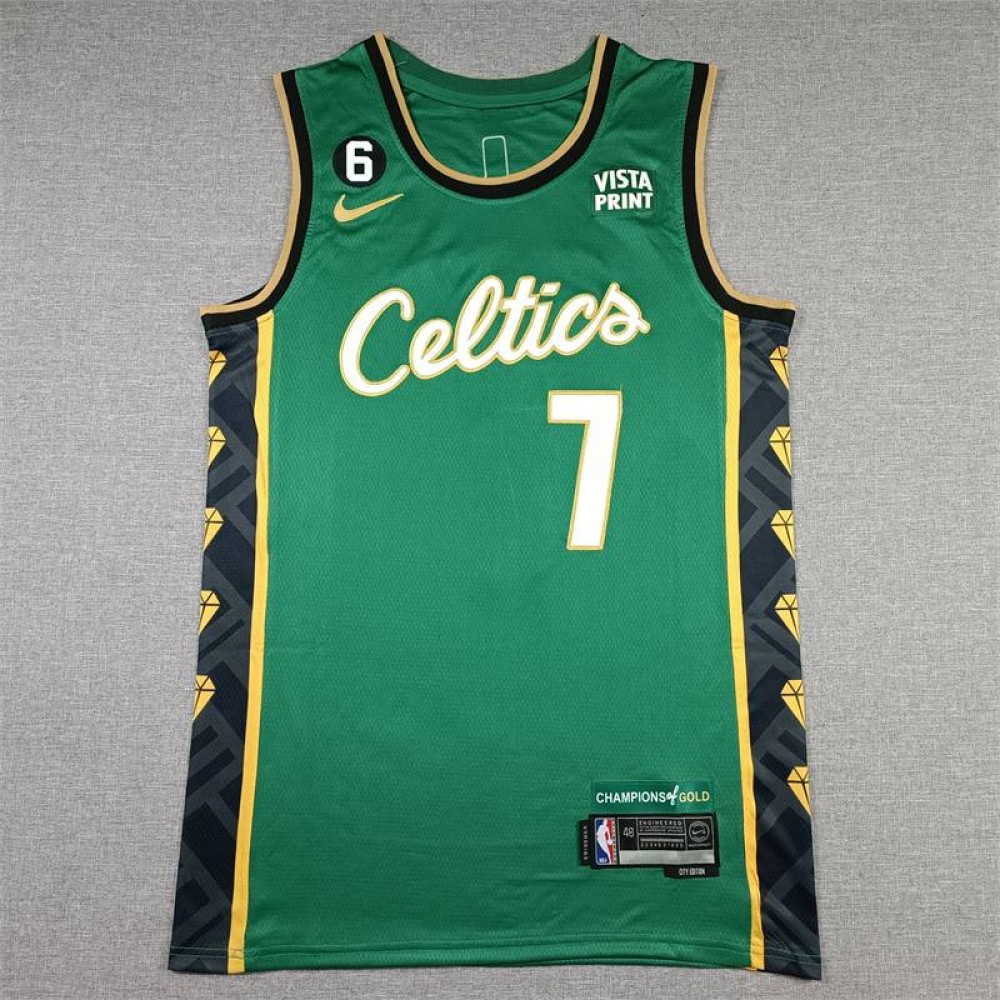 Camiseta Jaylen Brown #7 Boston Celtics 2023 Verde City Edition Camiseta Jaylen Brown #7 Boston Celtics 2023 Verde City Edition