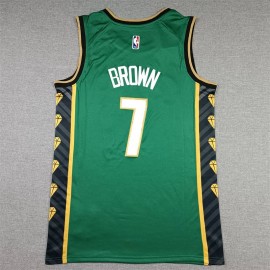 Camiseta Jaylen Brown #7 Boston Celtics 2023 Verde City Edition Camiseta Jaylen Brown #7 Boston Celtics 2023 Verde City Edition