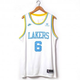 Camiseta Lebron James #6 Los Angeles Lakers 2023 Blanco Classic Edition