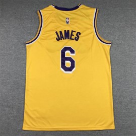 Camiseta Lebron James #6 Los Angeles Lakers 2023 Cuello Redondo Amarillo Camiseta Lebron James #6 Los Angeles Lakers 2023 Cuello Redondo Amarillo