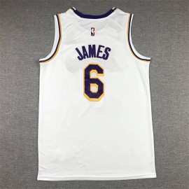 Camiseta Lebron James #6 Los Angeles Lakers 2023 Cuello Redondo Blanco Camiseta Lebron James #6 Los Angeles Lakers 2023 Cuello Redondo Blanco