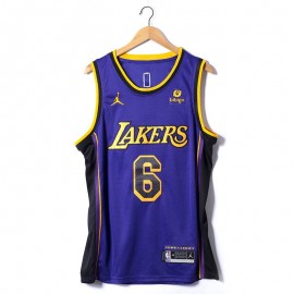 Camiseta Lebron James #6 Los Angeles Lakers 2023 Púrpura