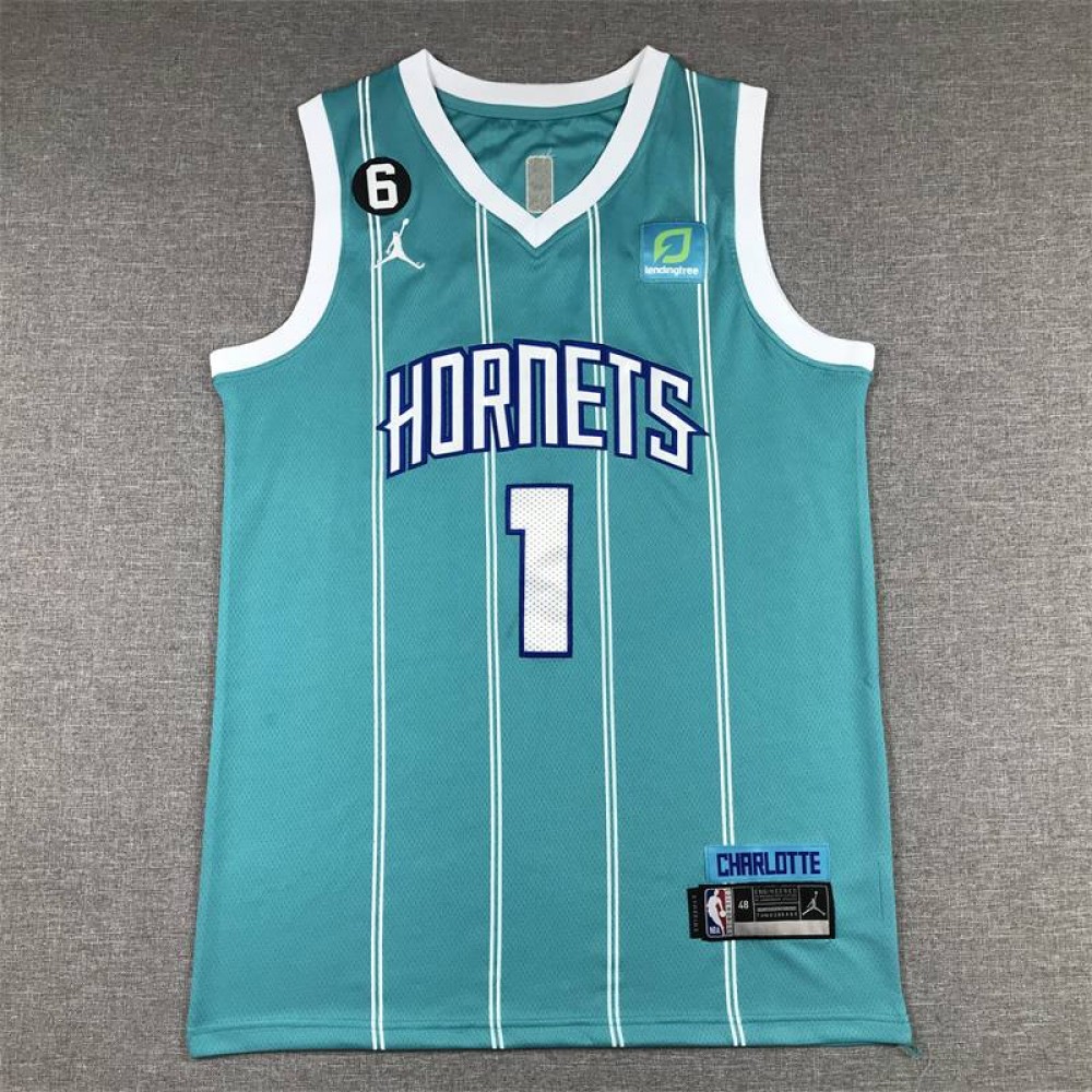 Camiseta Lonzo Ball #1 Charlotte Hornets Azul Camiseta Lonzo Ball #1 Charlotte Hornets Azul