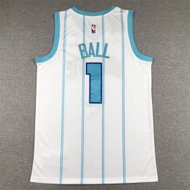 Camiseta Lonzo Ball #1 Charlotte Hornets Blanco Camiseta Lonzo Ball #1 Charlotte Hornets Blanco