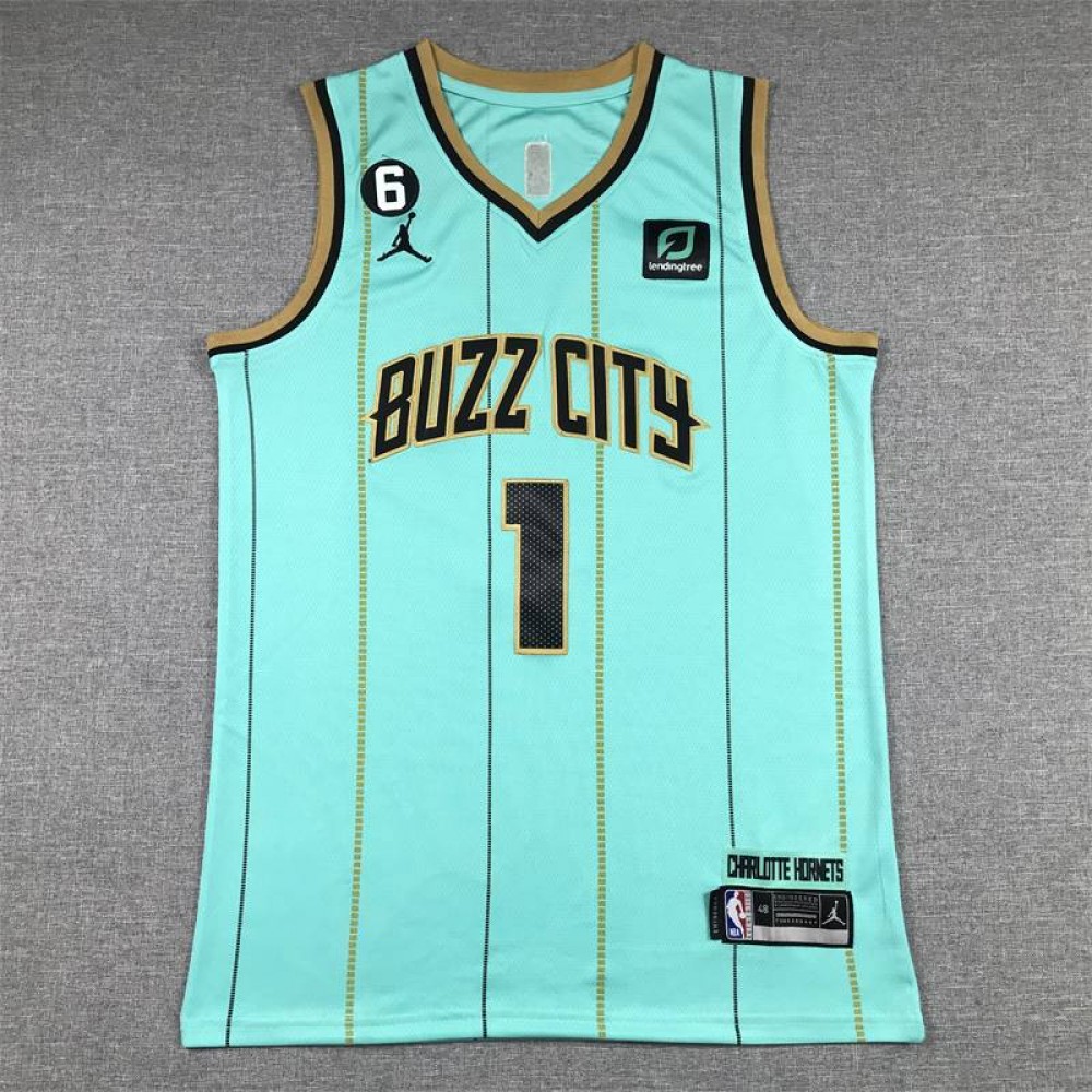 Camiseta Lonzo Ball #1 Charlotte Hornets Verde Claro Camiseta Lonzo Ball #1 Charlotte Hornets Verde Claro