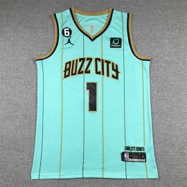 Camiseta Lonzo Ball #1 Charlotte Hornets Verde Claro