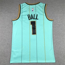 Camiseta Lonzo Ball #1 Charlotte Hornets Verde Claro Camiseta Lonzo Ball #1 Charlotte Hornets Verde Claro