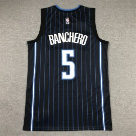 Camiseta Paolo Banchero #5 Orlando Magic Negro Camiseta Paolo Banchero #5 Orlando Magic Negro