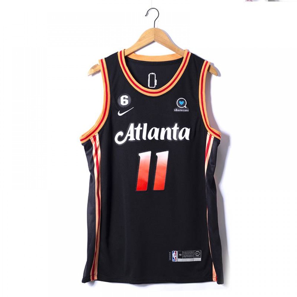 Camiseta Trae Young #11 Atlanta Hawks 2023 Negro City Edition Camiseta Trae Young #11 Atlanta Hawks 2023 Negro City Edition