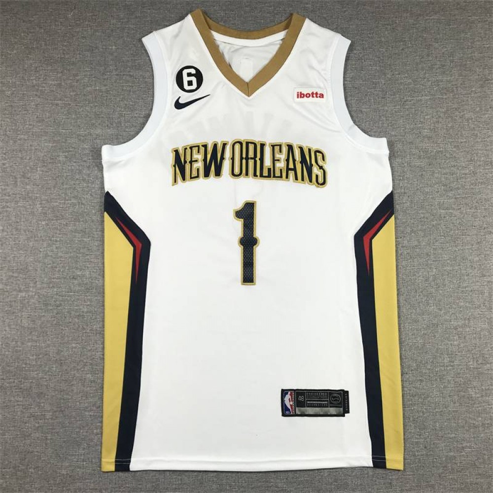 Camiseta Zion Williamson #1 New Orleans Pelicans 2023 Blanco Camiseta Zion Williamson #1 New Orleans Pelicans 2023 Blanco