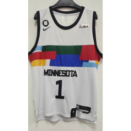 Camiseta Anthony Edwards #1 Minnesota Timberwolves 2023 Blanco City Edition