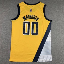 Camiseta Bennedict Mathurin #00 Indiana Pacers Amarillo Camiseta Bennedict Mathurin #00 Indiana Pacers Amarillo